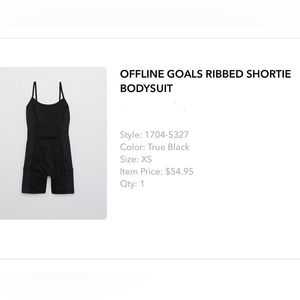 NWT! Offline by Aerie Ribbed Shortie Bodysuit XS
